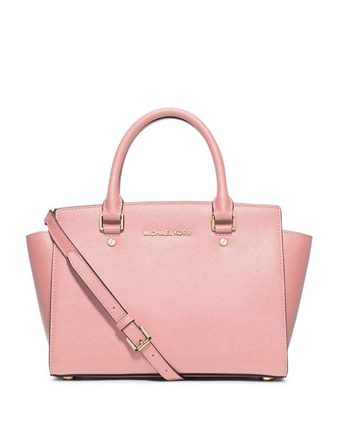 michael kors women's selma top zip satchel blossom|Michael Kors Selma Medium Top.